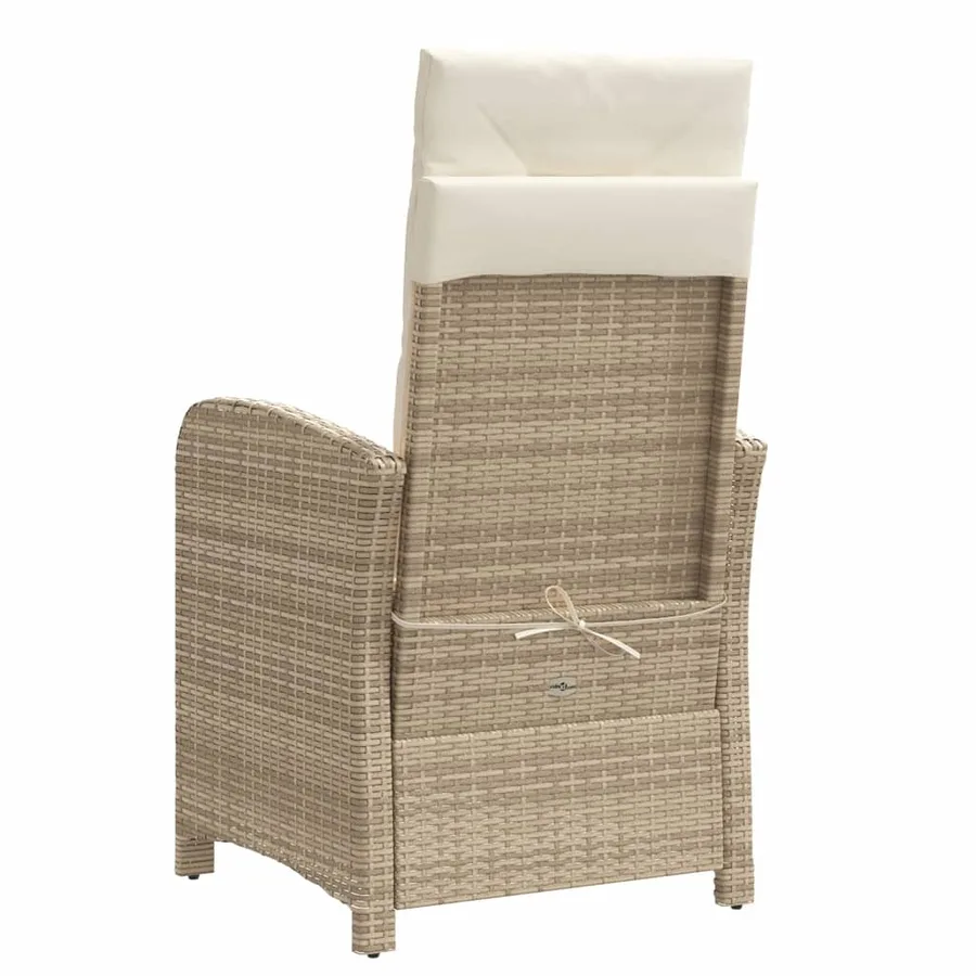 Chaises inclinables de jardin lot de 2 avec repose-pied rotin - 7