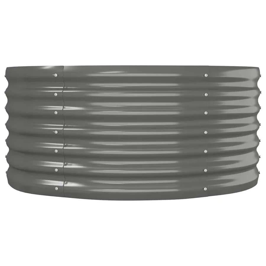 Raised garden bed Galvanised steel 152x80x36 cm grey - 4