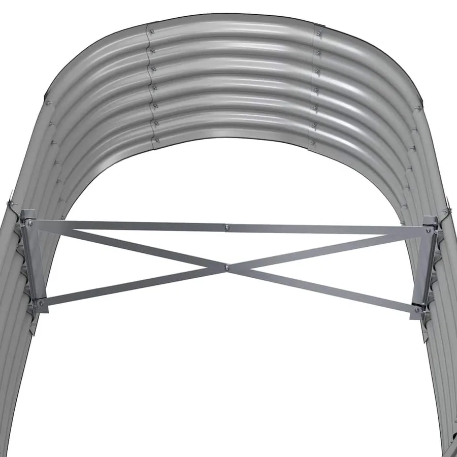 Raised garden bed Galvanised steel 152x80x36 cm grey - 5