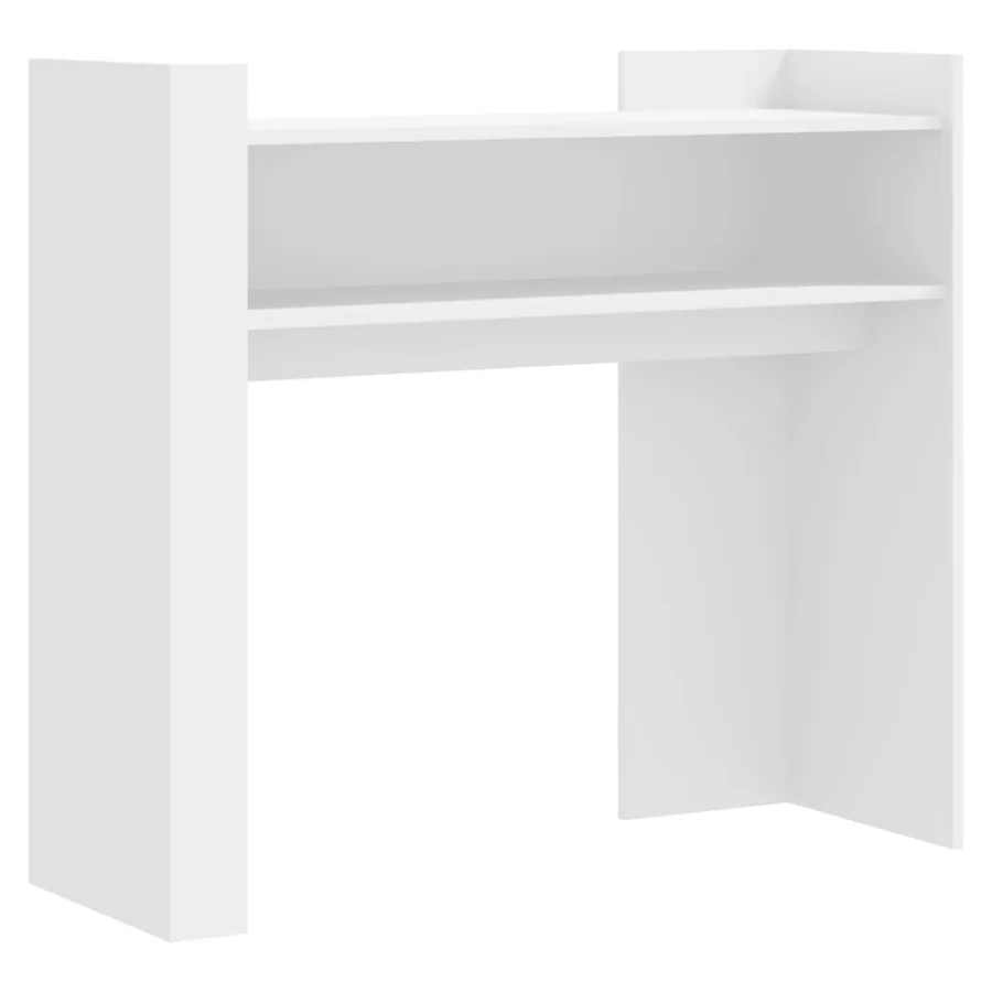 Table console blanc 100x35x90 cm bois d’ingénierie - 2