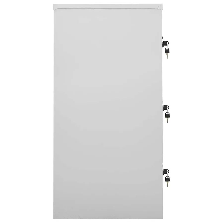 Armoire à casiers Gris clair et rouge 90x45x92,5 cm Acier - 3