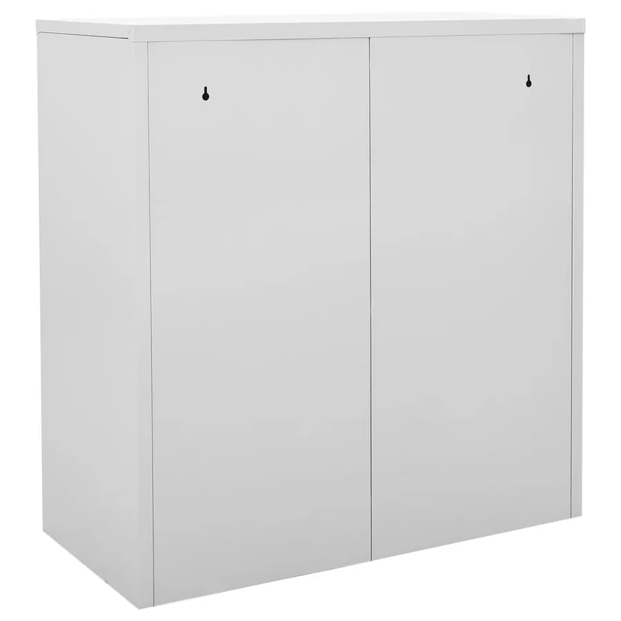 Armoire à casiers Gris clair et rouge 90x45x92,5 cm Acier - 4