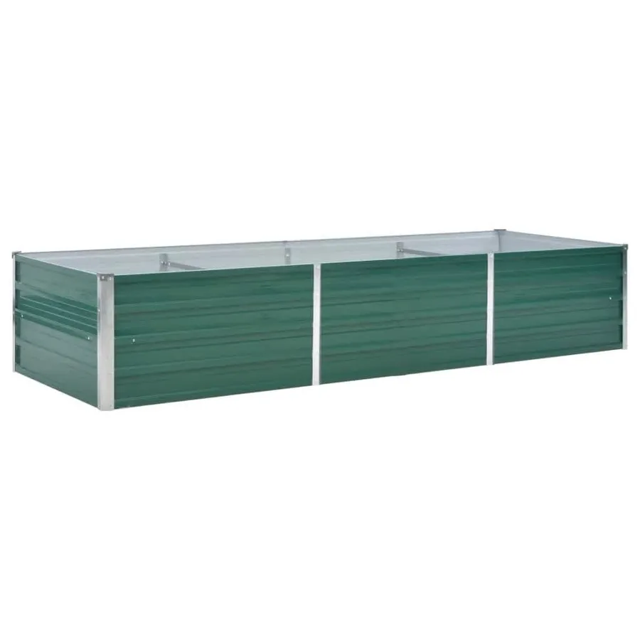 Raised garden bed Galvanised steel 240x80x45 cm Green - 2