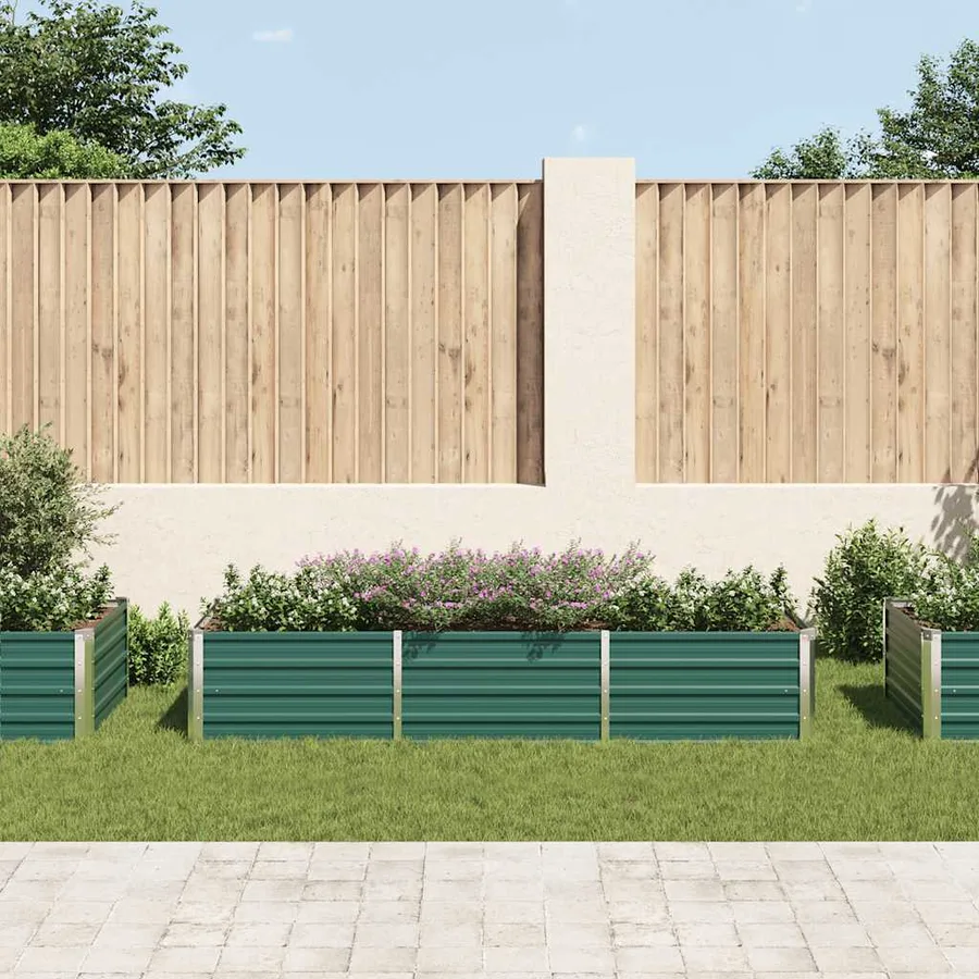 Raised garden bed Galvanised steel 240x80x45 cm Green - 3