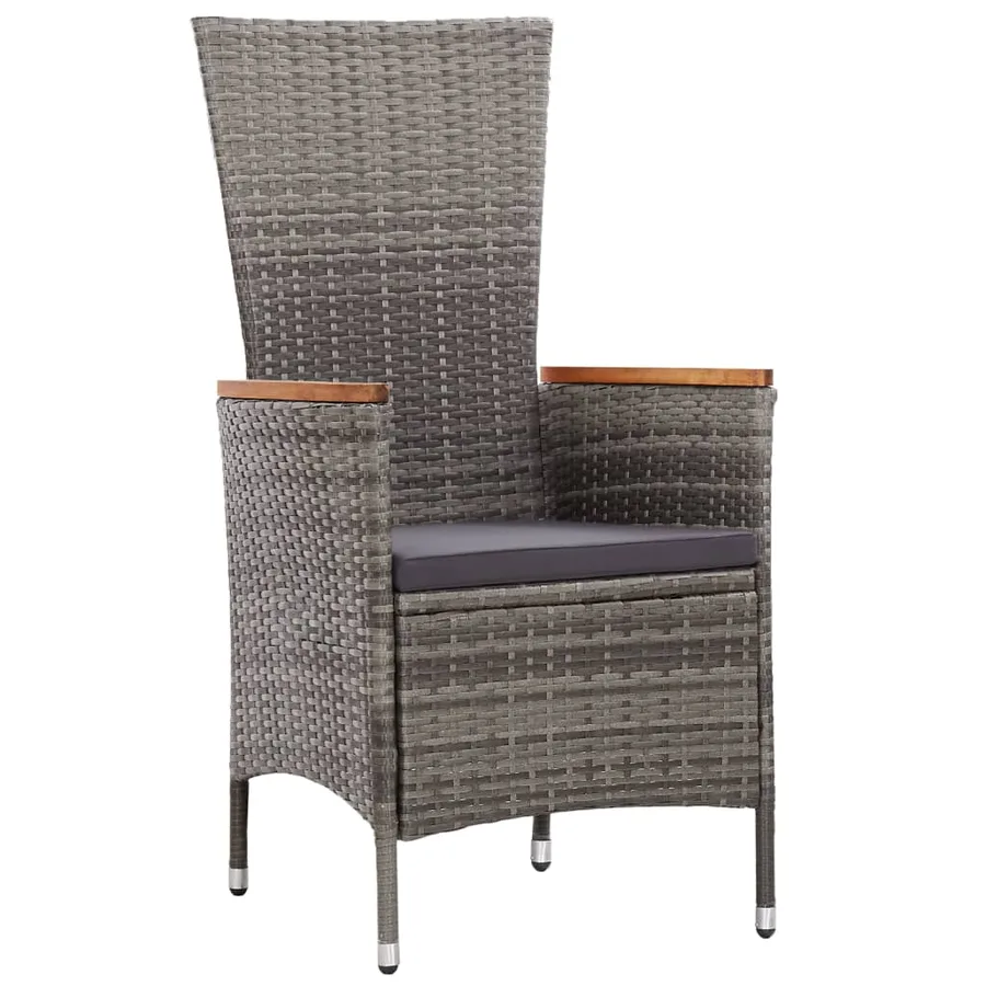Ensemble à manger d'extérieur 9pcs coussins Résine tressée Gris - 5