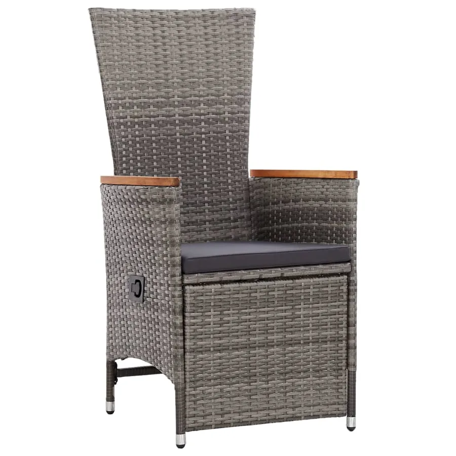 Ensemble à manger d'extérieur 9pcs coussins Résine tressée Gris - 6