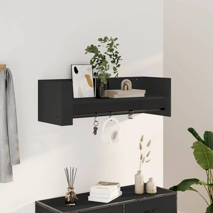 Étagère murale noir 100x35x30,5 cm bois d'ingénierie