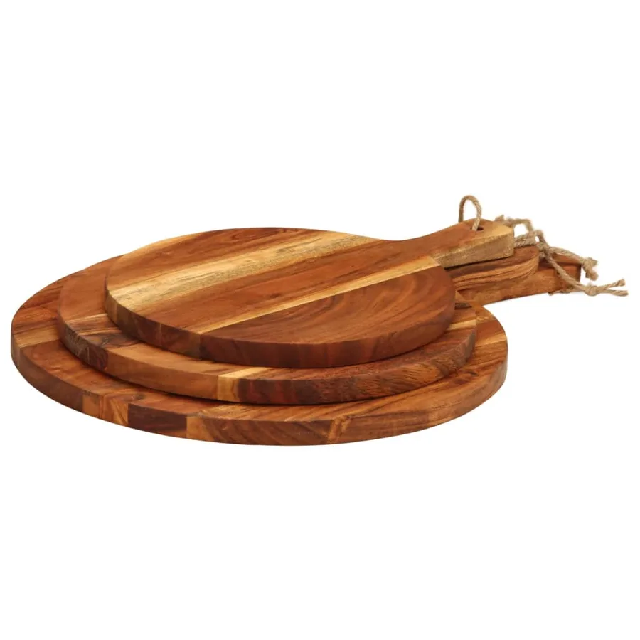 Planche à découper 3 pcs cm bois d'acacia massif - 2