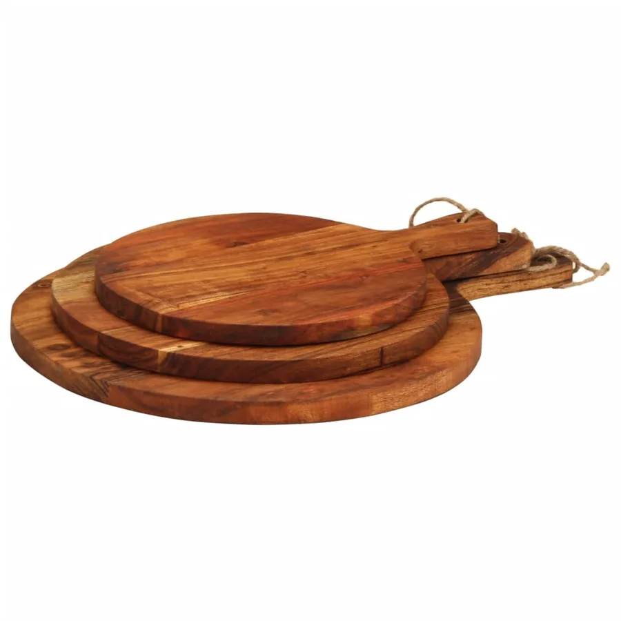 Planche à découper 3 pcs cm bois d'acacia massif - 3