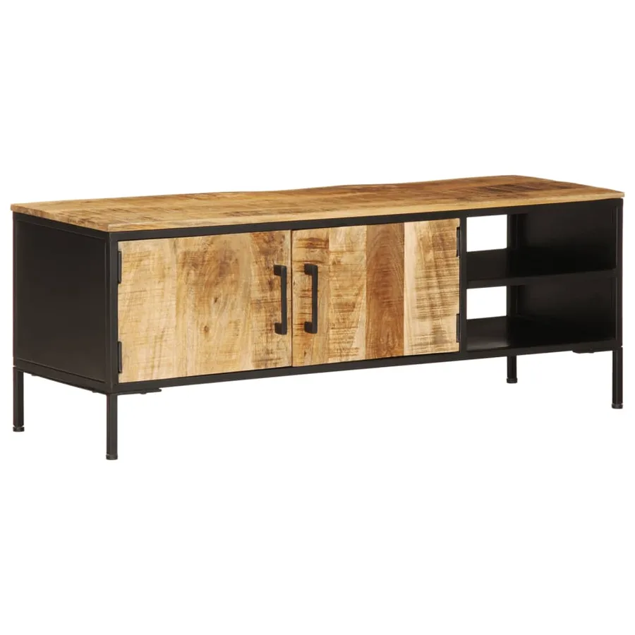 Meuble TV 110x35x40 cm bois massif de manguier brut - 3