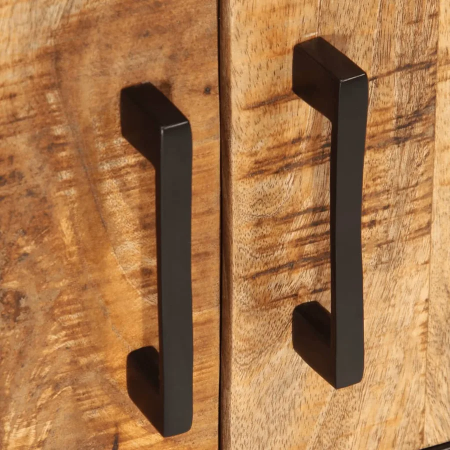 Meuble TV 110x35x40 cm bois massif de manguier brut - 9