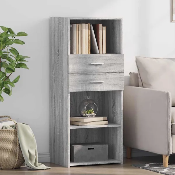 Buffet haut sonoma gris 50x42,5x124 cm bois d'ingénierie