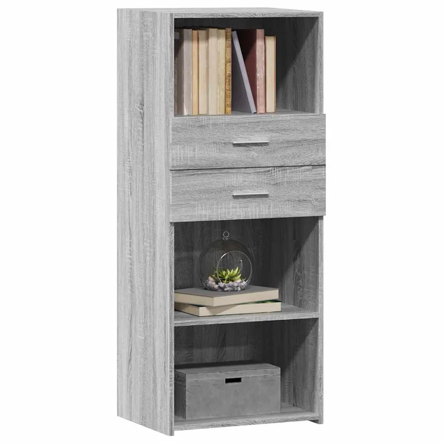 Buffet haut sonoma gris 50x42,5x124 cm bois d'ingénierie - 3