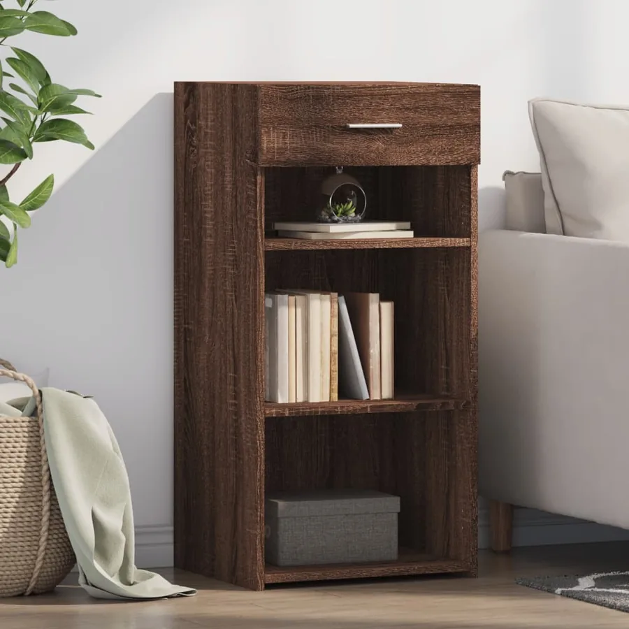Buffet chêne marron 45x42,5x93 cm bois d'ingénierie
