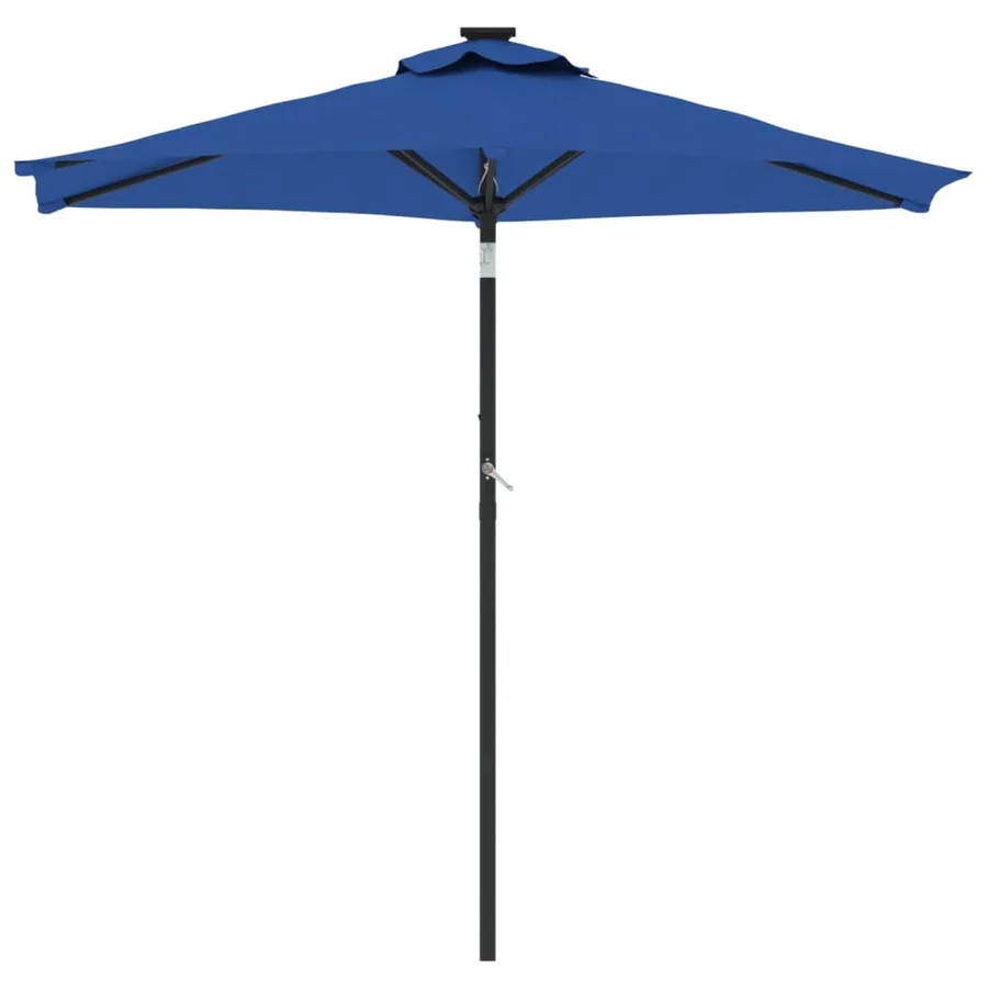 Parasol de jardin avec mât en acier bleu azuré 225x225x212 cm - 3