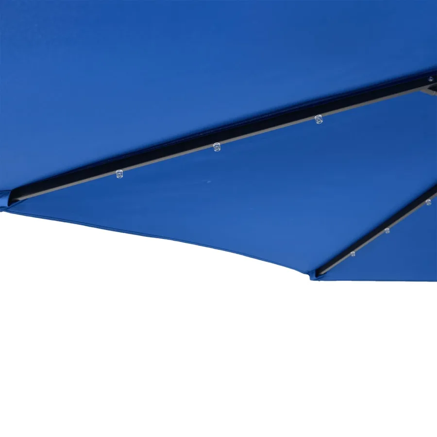 Parasol de jardin LED mât en acier bleu azuré 225x225x212 cm - 10
