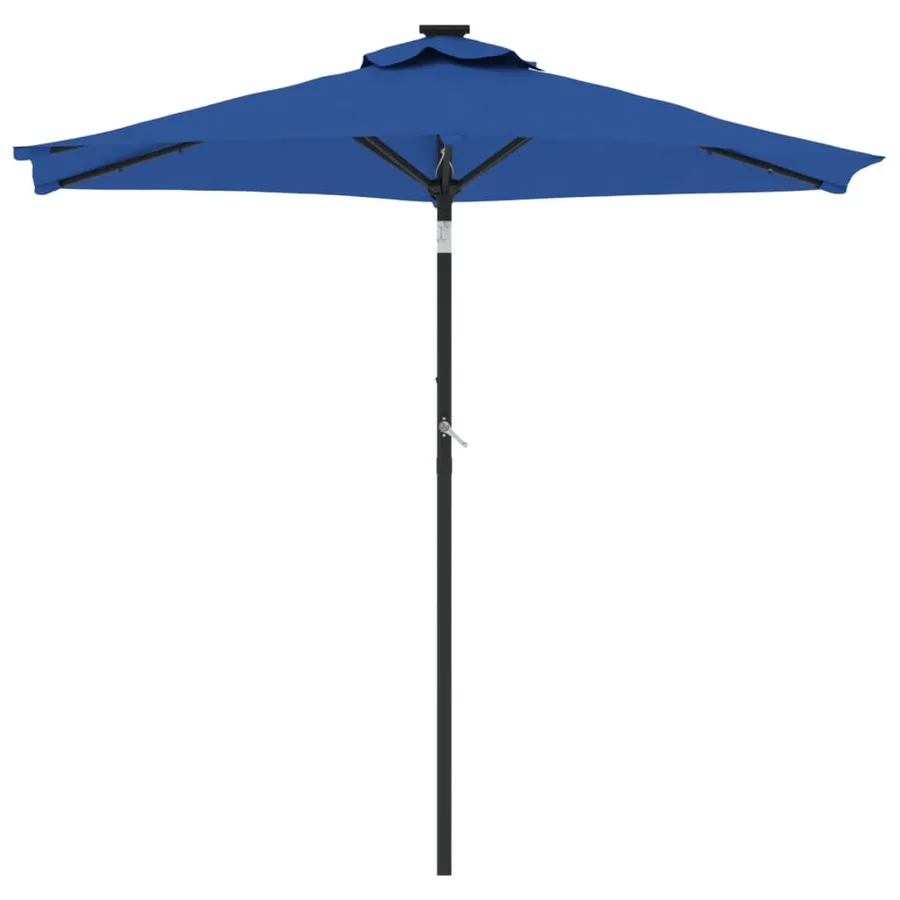 Parasol de jardin LED mât en acier bleu azuré 225x225x212 cm - 4