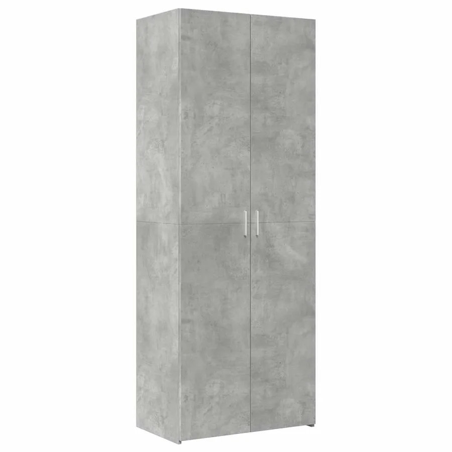 Armoire de rangement gris béton 70x42,5x225cm bois d'ingénierie - 6