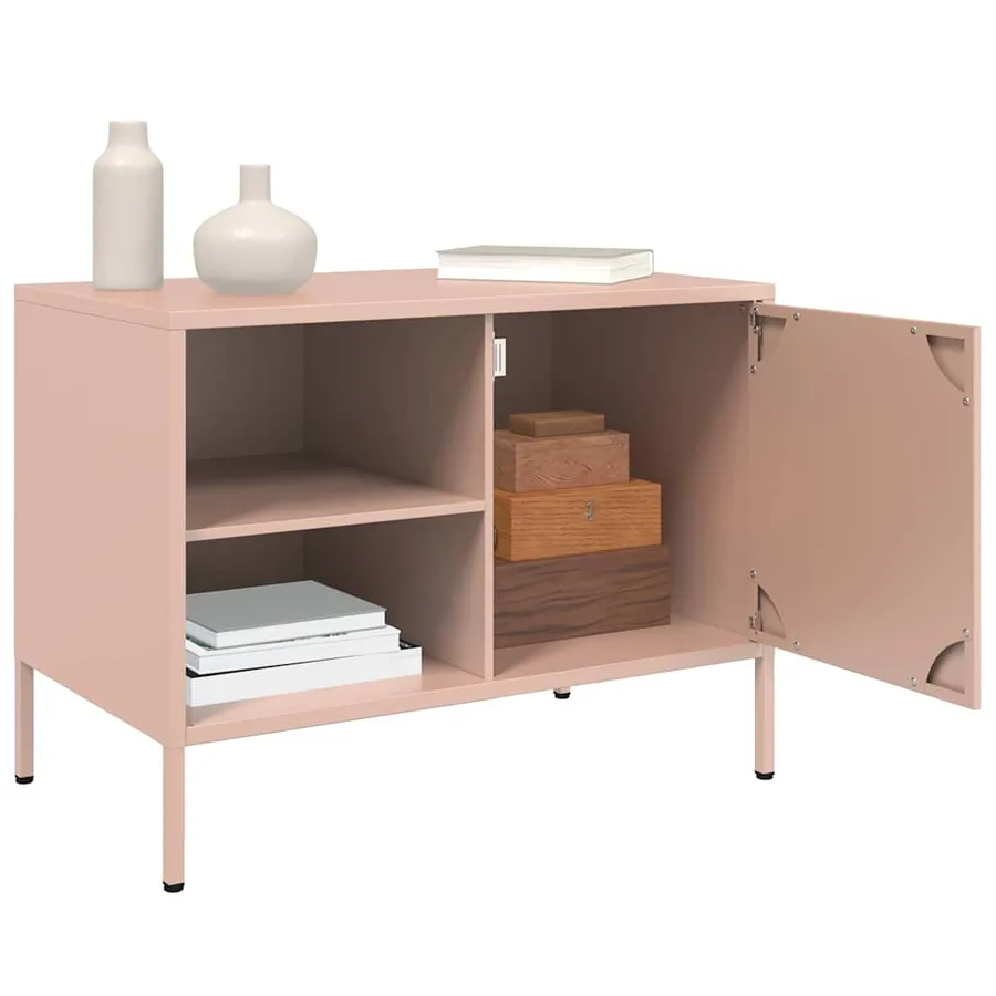 Meubles TV 2 pcs rose 68x39x50,5 cm acier - 5