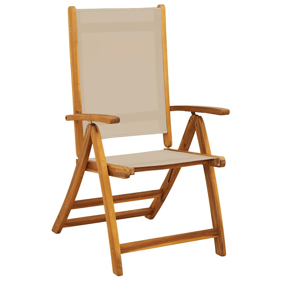 Chaises pliables de jardin lot de 2 bois d'acacia et textilène - 3