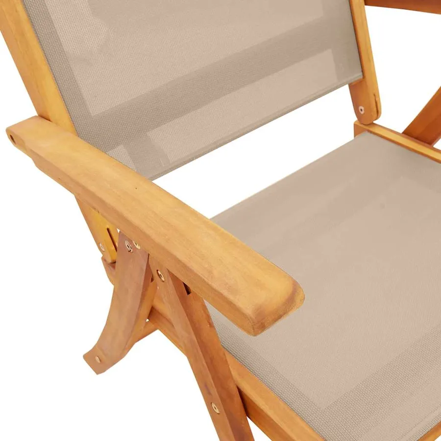 Chaises pliables de jardin lot de 2 bois d'acacia et textilène - 9