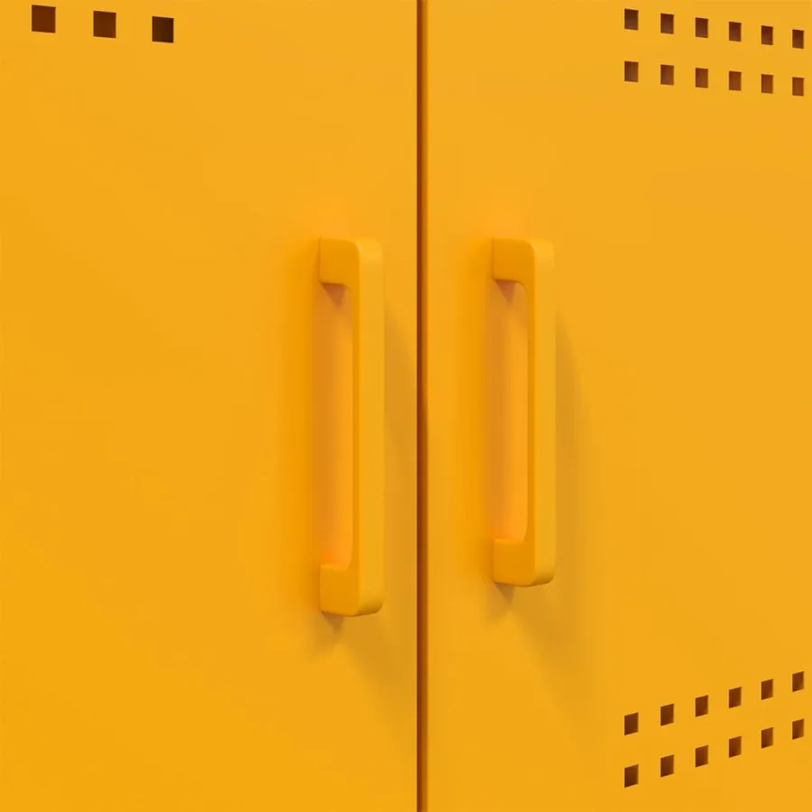 Meuble TV jaune moutarde 68x39x50,5 cm acier - 12