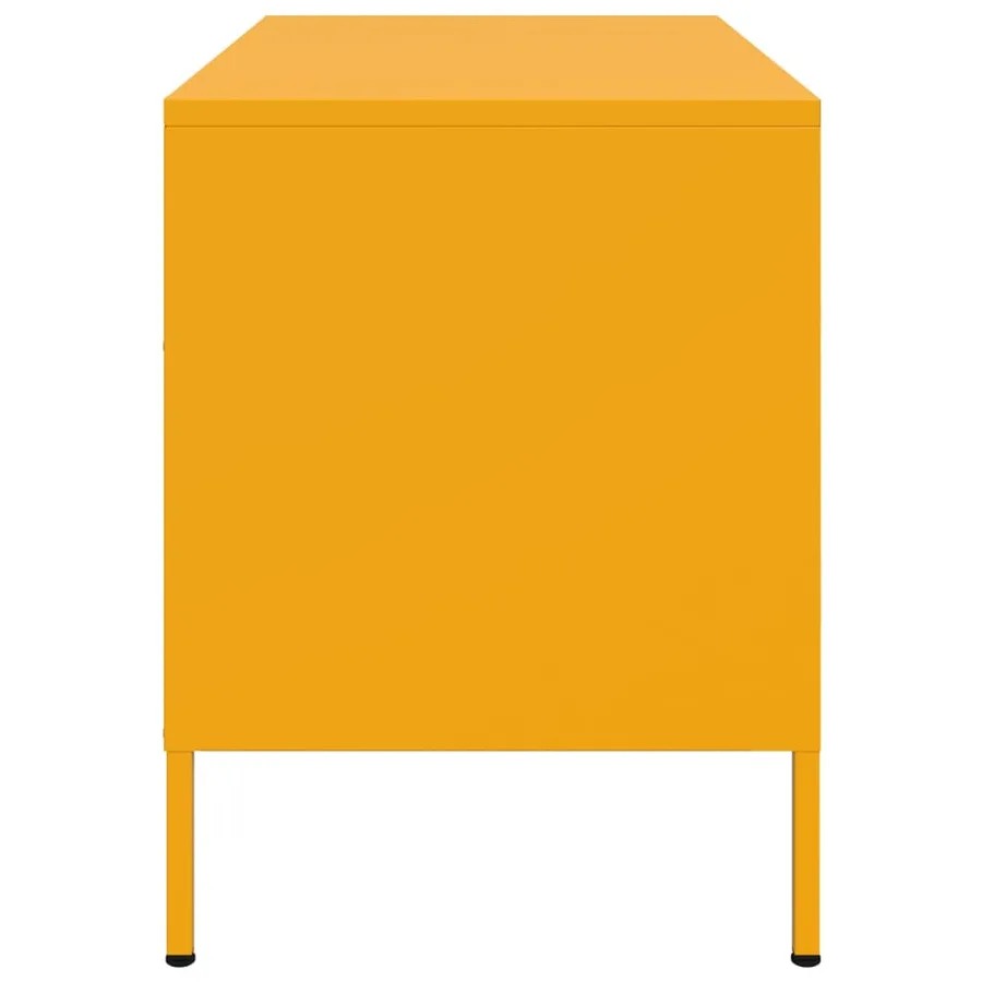Meuble TV jaune moutarde 68x39x50,5 cm acier - 7