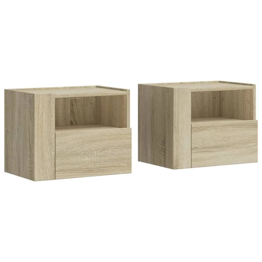 Tables de chevet murales 2 pcs chêne sonoma 45x30x35 cm - 2