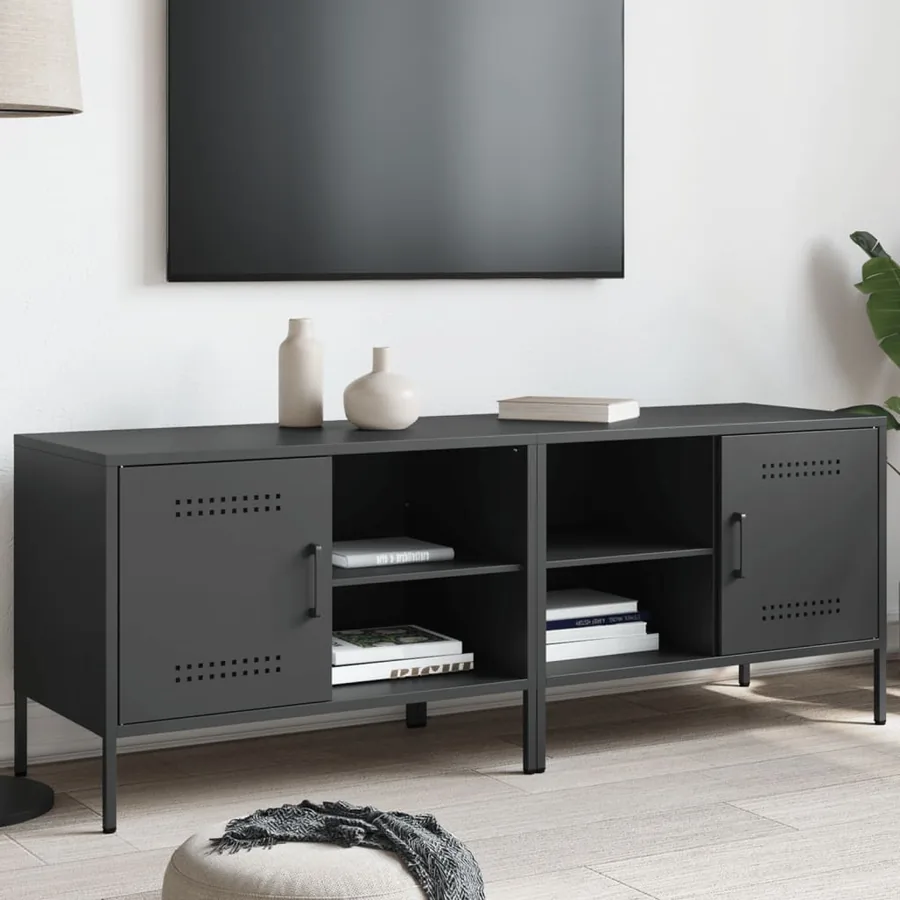 Meubles TV 2 pcs noir 68x39x50,5 cm acier