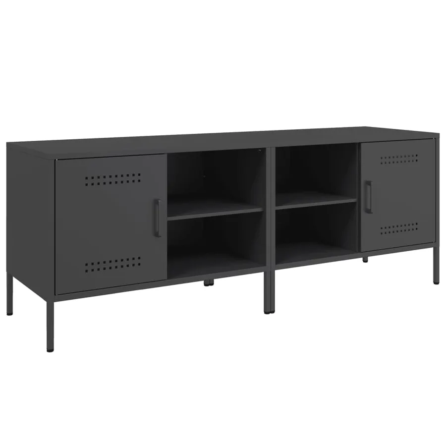 Meubles TV 2 pcs noir 68x39x50,5 cm acier - 2