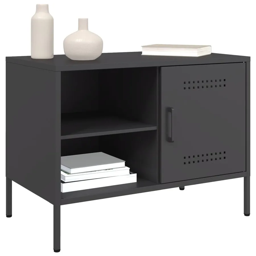 Meubles TV 2 pcs noir 68x39x50,5 cm acier - 4