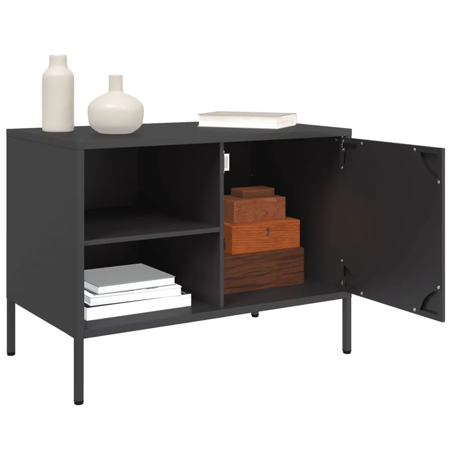 Meubles TV 2 pcs noir 68x39x50,5 cm acier - 5
