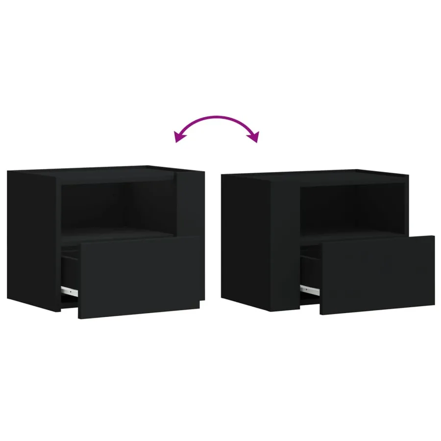 Tables de chevet murales 2 pcs noir 45x30x35 cm - 9