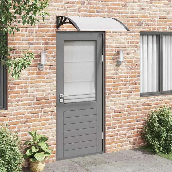 Door canopy Black and transparent 100x75 cm Polycarbonate