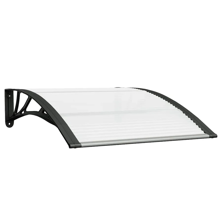 Door canopy Black and transparent 100x75 cm Polycarbonate - 2