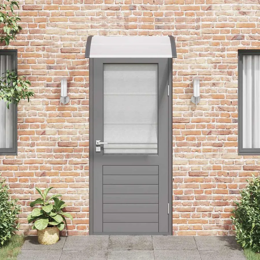 Auvent de porte Noir et transparent 100x75 cm Polycarbonate - 3