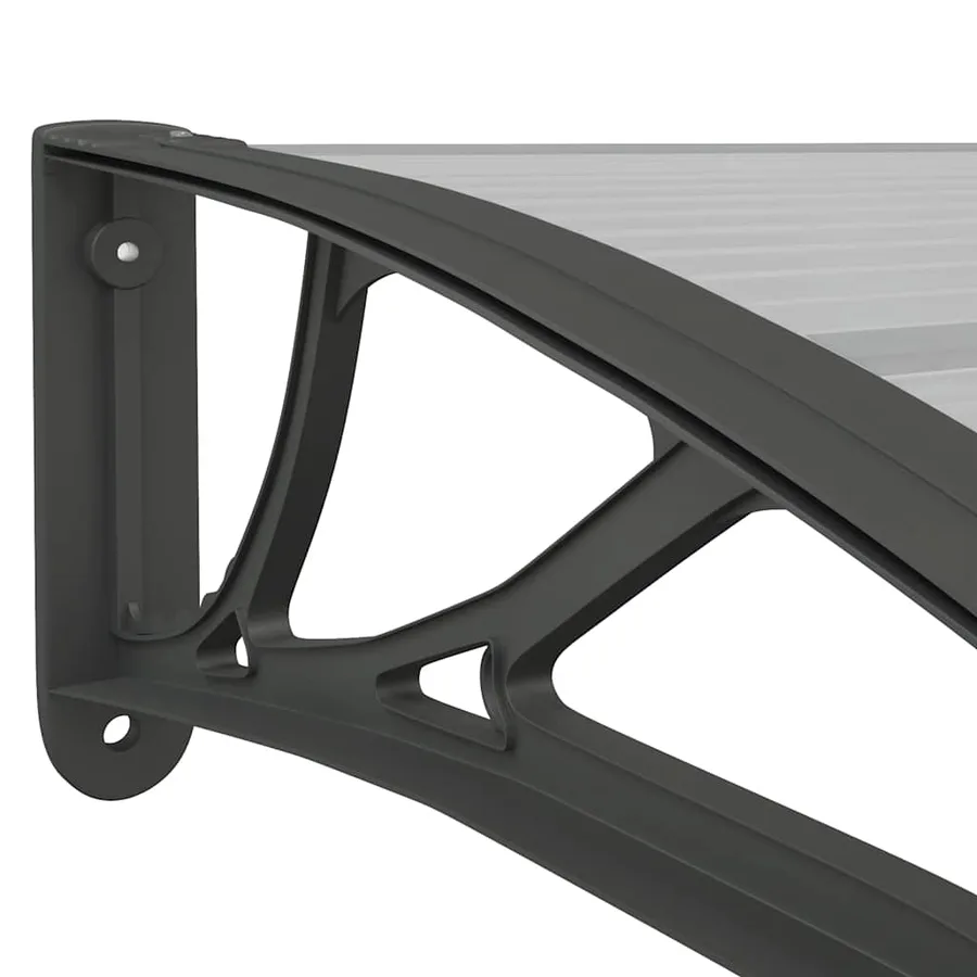 Auvent de porte Noir et transparent 100x75 cm Polycarbonate - 6