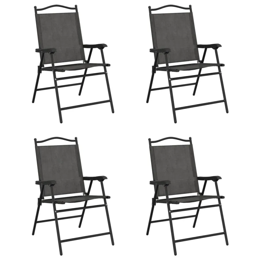 Chaises de jardin pliables lot de 4 en acier et textilène - 2