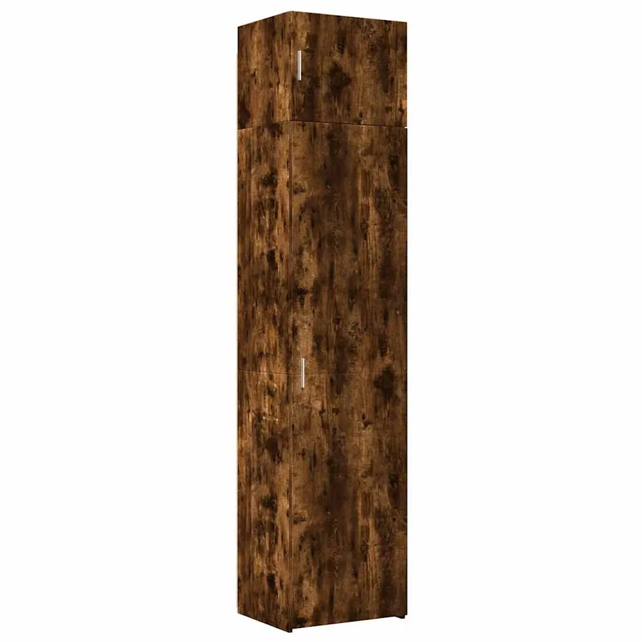 Armoire de rangement mince chêne fumé 50x42,5x225 cm - 2