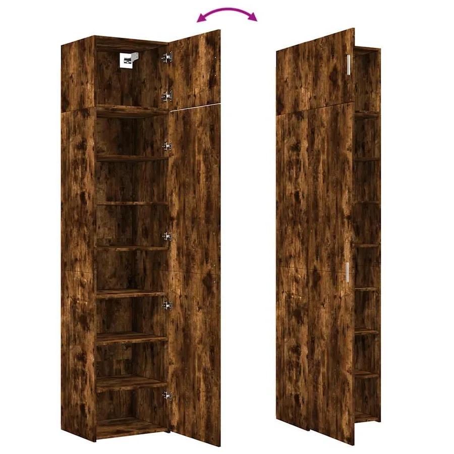 Armoire de rangement mince chêne fumé 50x42,5x225 cm - 9
