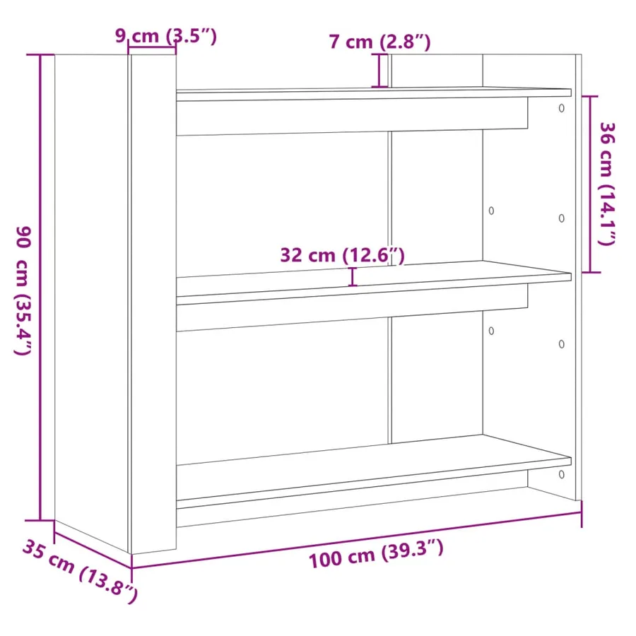 Table console chêne marron 100x35x90 cm bois d'ingénierie - 8