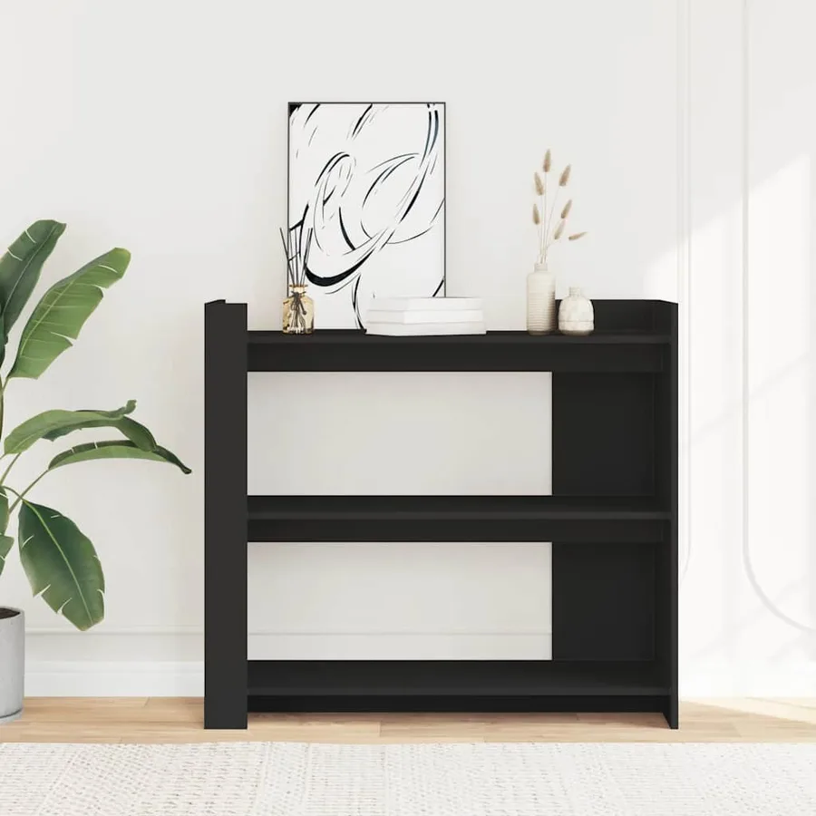 Table console noir 100x35x90 cm bois d'ingénierie - 3
