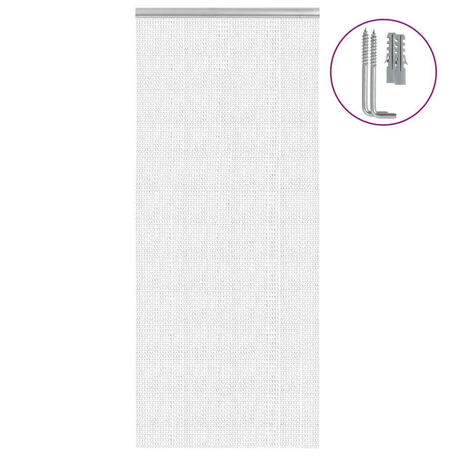 Moustiquaire de porte à chaîne 90x220 cm aluminium