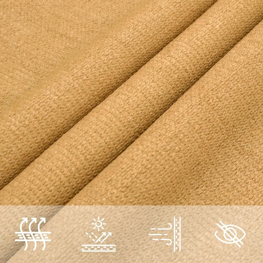 Voile d'ombrage 160 g/m² carré sable 3x3 m PEHD - 8