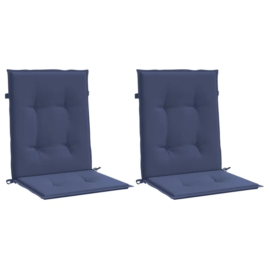 Coussins de chaise à dossier bas lot de 2 bleu marine tissu - 3