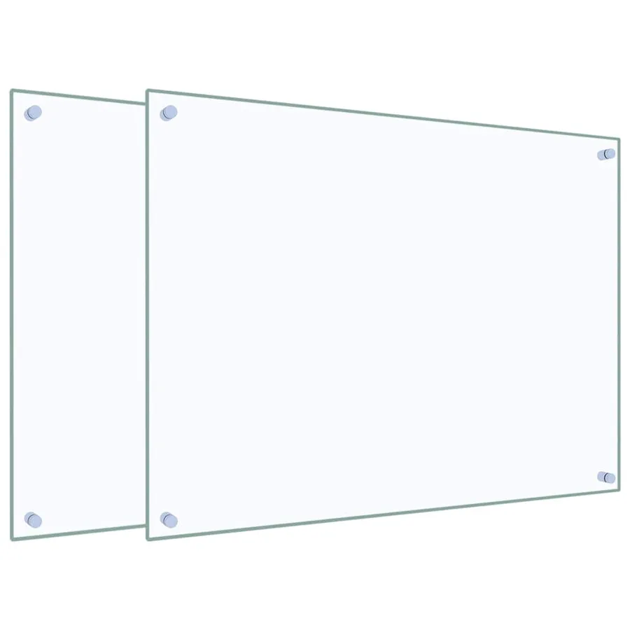 Dosserets de cuisine 2 pcs transparent 80x60 cm verre trempé - 2