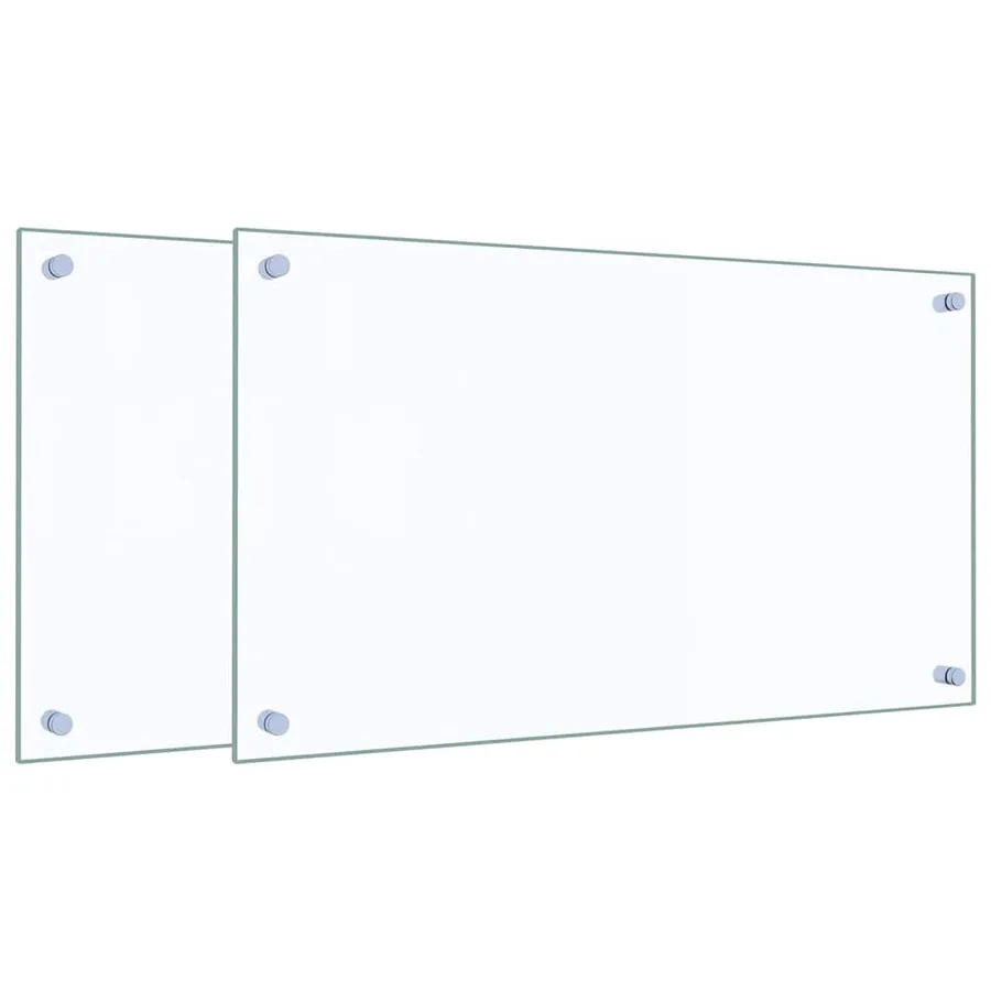 Dosserets de cuisine 2 pcs transparent 70x40 cm verre trempé - 2