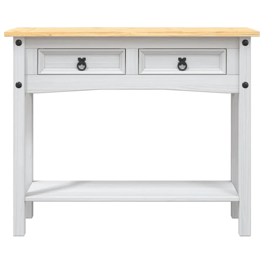 Table console Gamme Corona Pin mexicain Blanc 90x34,5x73 cm - 3