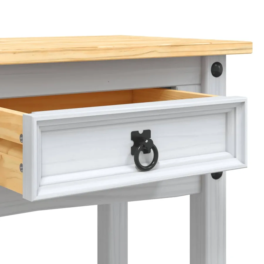 Table console Gamme Corona Pin mexicain Blanc 90x34,5x73 cm - 7