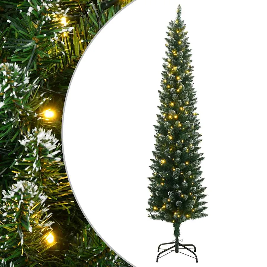 Sapin de Noël artificiel mince 300 LED 210 cm